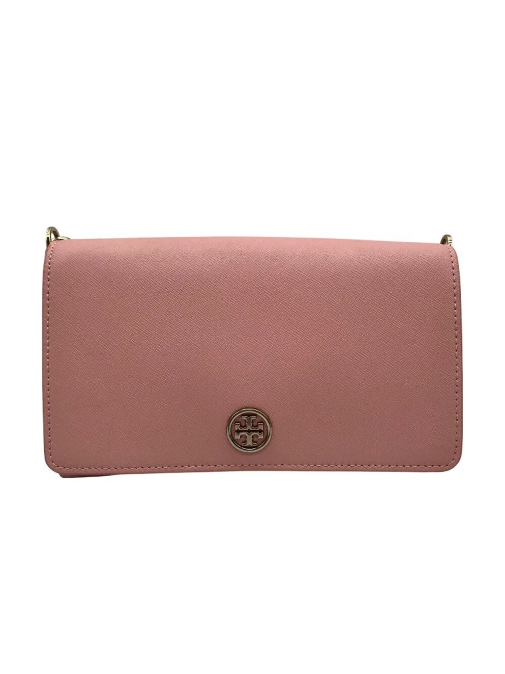 Tory Burch Pink Saffiano Leather Robinson Chain Crossbody
